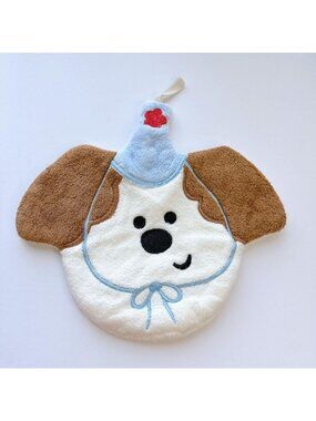 Cute Puppy with Party Hat Hand Towel | Kawaii Dog Washcloth